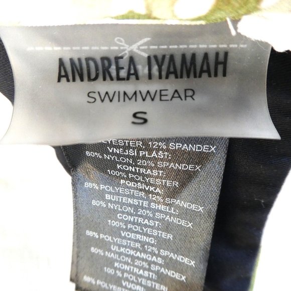 Andrea Iyamah Salama Bikini Top 3 Tier Pleated Sheer Ruffle Abstract Mushroom S - Picture 5 of 7